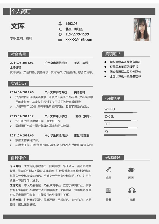 简历模板2 (28)常用简历word模板